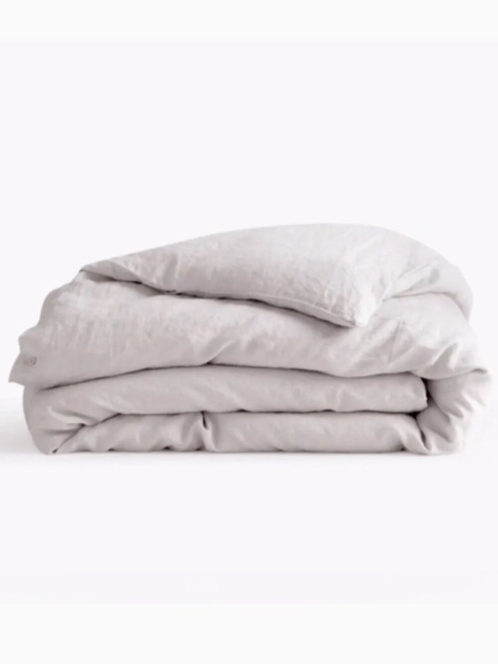 Quince European Linen King Duvet Cover in Light Grey